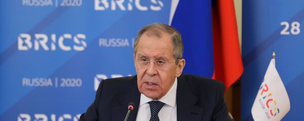 Министр иностранных дел РФ Сергей Лавров принимает участие в онлайн-встрече глав МИД стран БРИКС - 俄罗斯卫星通讯社