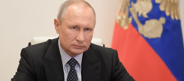 29 апреля 2020. Президент РФ Владимир Путин проводит в режиме видеоконференции совещание по вопросам развития топливно-энергетического комплекса. 29 апреля 2020. Президент РФ Владимир Путин проводит в режиме видеоконференции совещание по вопросам развития топливно-энергетического комплекса. - 俄羅斯衛星通訊社