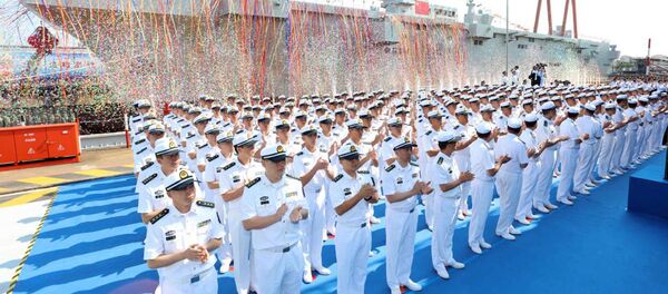 25 сентября 2019 года Китай провел церемонию запуска первого десантного корабля типа 075 в Шанхае. Архивное фото 25 сентября 2019 года Китай провел церемонию запуска первого десантного корабля типа 075 в Шанхае. Архивное фото - 俄罗斯卫星通讯社