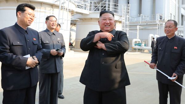 Ким Чен Ын на церемонии завершения строительства закода 1 мая - 俄羅斯衛星通訊社