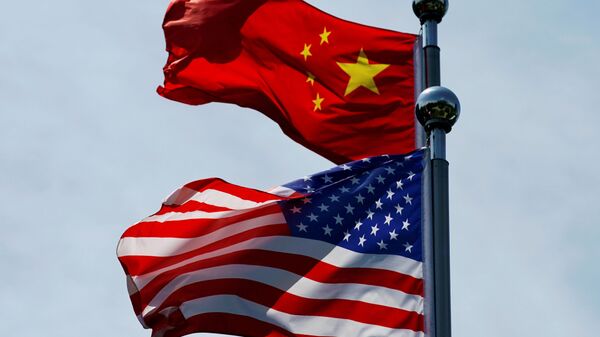 Флаги Китая и США - 俄羅斯衛星通訊社