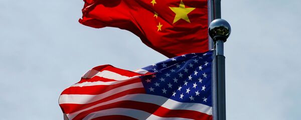 Флаги Китая и США - 俄罗斯卫星通讯社