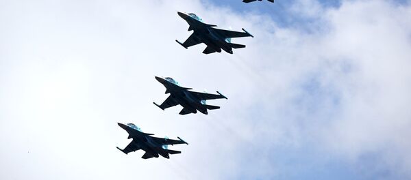 Истребители Су-30СМ на репетиции воздушного парада Победы в Ростове-на-Дону.  - 俄罗斯卫星通讯社
