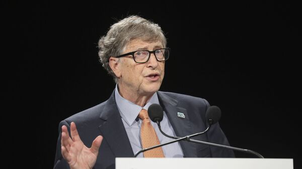 Philanthropist and Co-Chairman of the Bill & Melinda Gates Foundation Bill Gates at the Lyon's congress hall - 俄罗斯卫星通讯社