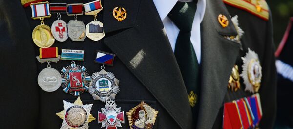 Награды на кителе ветерана Великой Отечественной войны Семена Исааковича Спектра Награды на кителе ветерана Великой Отечественной войны Семена Исааковича Спектра - 俄羅斯衛星通訊社