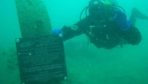 新羅西斯克海底鐫刻伊爾-2飛行員紀念牌 - 俄羅斯衛星通訊社