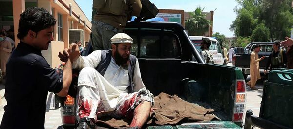 Пострадавший в результате взрыва во время похоронной церемонии в Джелалабаде в провинции Нангархар - 俄罗斯卫星通讯社