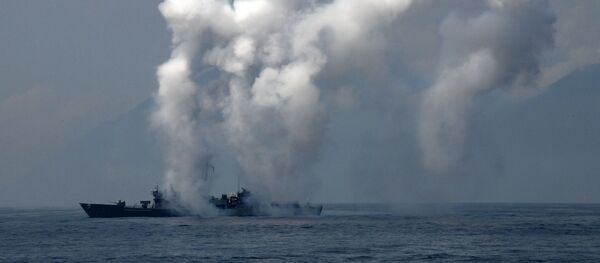 Запуск ракеты с фрегата во время учений в море возле гавани военно-морского флота Суао в Илане, восточный Тайвань. Запуск ракеты с фрегата во время учений в море возле гавани военно-морского флота Суао в Илане, восточный Тайвань. - 俄羅斯衛星通訊社