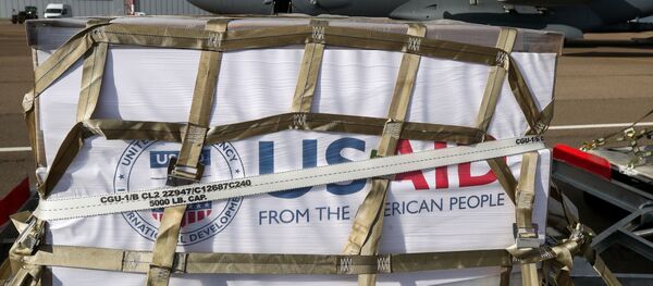 Партия из 50 аппаратов ИВЛ, доставленная американским самолетом в Москву - 俄罗斯卫星通讯社