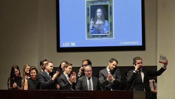 Продажа картины Леонардо да Винчи Спаситель мира на аукционе Christie's в Нью-Йорке. 15 ноября 201 - 俄羅斯衛星通訊社