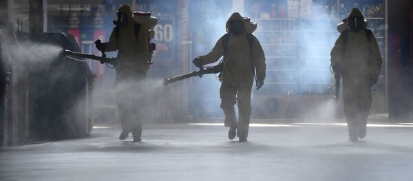 Дезинфекция Киевского вокзала в Москве - 俄罗斯卫星通讯社