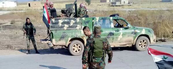 Сирийские военные около города Рас эль-Айн. 27 октября 2019 - 俄罗斯卫星通讯社