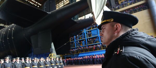 Спуск на воду атомной подводной лодки Белгород в Архангельской области - 俄罗斯卫星通讯社