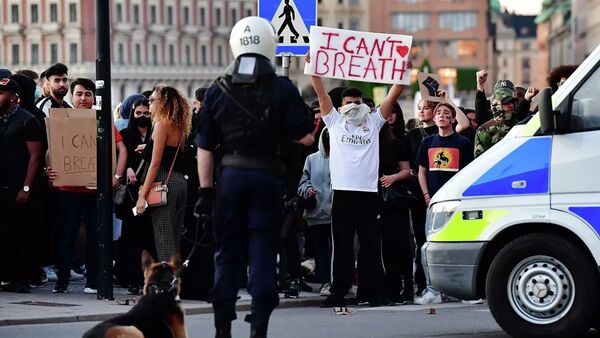 Акция протеста в Швеции - 俄羅斯衛星通訊社