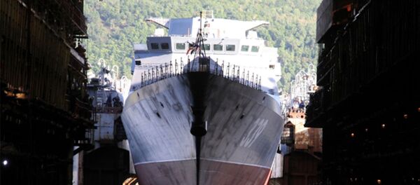 Корвет «Герой РФ Алдар Цыденжапов» покинул судостроительный завод - 俄罗斯卫星通讯社