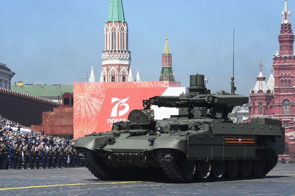 阅兵式上的“终结者”坦克支援战车 - 俄罗斯卫星通讯社