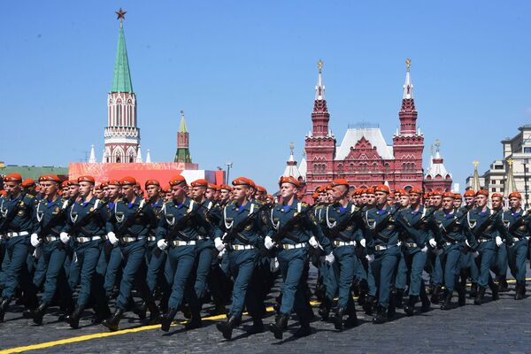 红场阅兵的方阵军人在红场阅兵式上 - 俄罗斯卫星通讯社