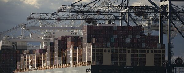 Торговый порт в Нью-Джерси. США - 俄罗斯卫星通讯社