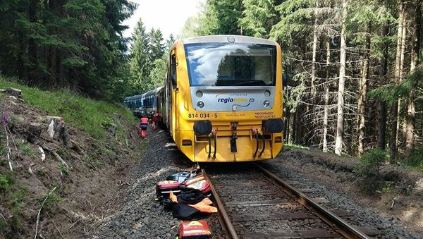 На месте столкновения двух пассажирских поездов в Чехии - 俄罗斯卫星通讯社