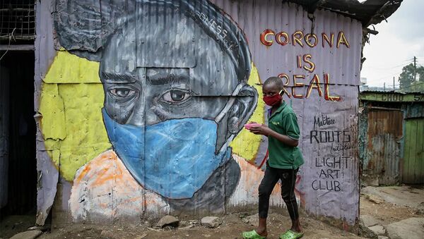 Информационное граффити художников the Mathare Roots, предупреждающее об опасности коронавируса в Найроби, Кения.  - 俄羅斯衛星通訊社